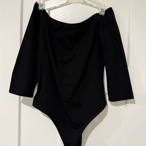 Lulu's Black Off-Shoulder Kids One-Piece Bodysuit
